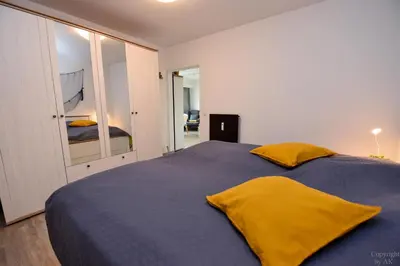 Ein Bett oder Betten in einem Zimmer der Unterkunft Haus 