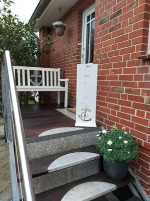 Ein Balkon oder eine Terrasse in der Unterkunft Ferienwohnung Strandnah