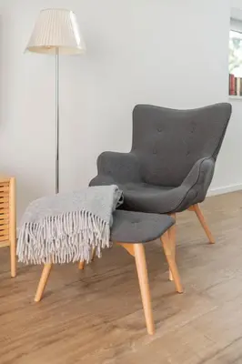 Ein Sitzbereich in der Unterkunft Haus Lütt Schick Apartment Mariekje