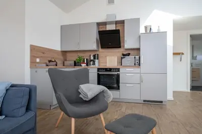 Küche/Küchenzeile in der Unterkunft Haus Lütt Schick Apartment Beeke