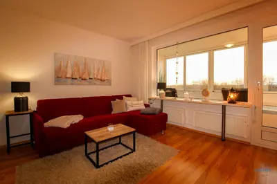 Ein Sitzbereich in der Unterkunft Haus Atlantic Döse Wohnung 107