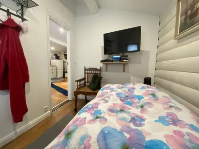 Ein Bett oder Betten in einem Zimmer der Unterkunft Ferienhaus“Wieden am See“