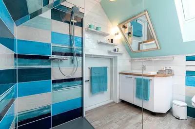 Ein Badezimmer in der Unterkunft Landhaus Wremer Deel