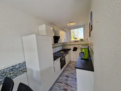 Küche/Küchenzeile in der Unterkunft Ferienhaus Butendieksweg 99a