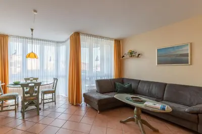Ein Sitzbereich in der Unterkunft Haus Knechtsand, Whg 401