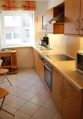 Küche/Küchenzeile in der Unterkunft Haus Nautilus, Whg 1