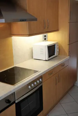 Küche/Küchenzeile in der Unterkunft Haus Nautilus, Whg 1
