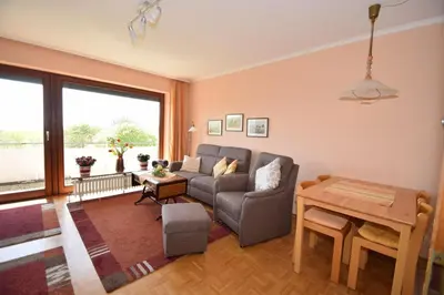 Ein Sitzbereich in der Unterkunft Haus Nordseeblick Wohnung 38