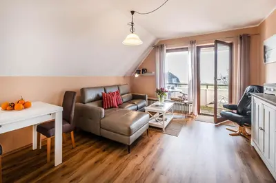 Ein Sitzbereich in der Unterkunft Haus Nordseeblick Wohnung 41