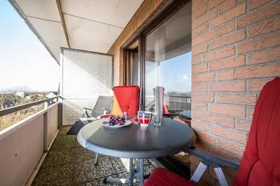 Ein Balkon oder eine Terrasse in der Unterkunft Haus Nordseeblick Wohnung 41