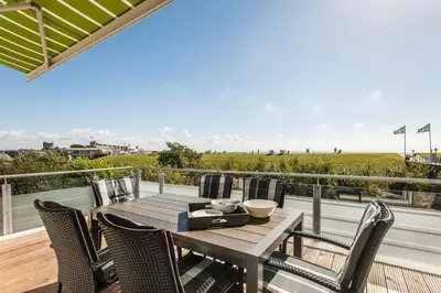Ein Balkon oder eine Terrasse in der Unterkunft Haus Deichkieker Apartment 2 1 Grothus