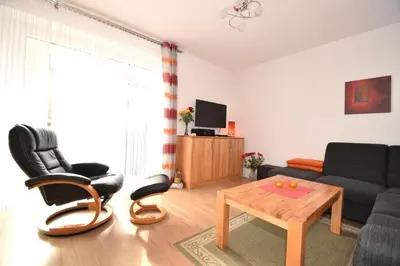 TV/Unterhaltungsangebot in der Unterkunft Haus Seehafen Apartment 0 1