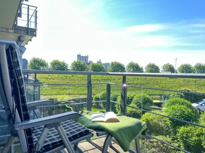 Ein Balkon oder eine Terrasse in der Unterkunft Haus Seehafen Apartment 1 2