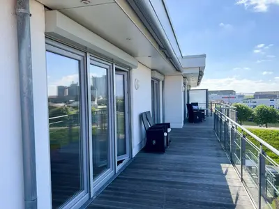 Ein Balkon oder eine Terrasse in der Unterkunft Haus Seehafen Apartment 3 1