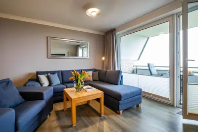 Ein Sitzbereich in der Unterkunft Haus Seewärts Wohnen Apartment 3 6