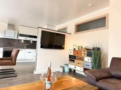 Küche/Küchenzeile in der Unterkunft Sand & Meer Penthouse-Apartment 5