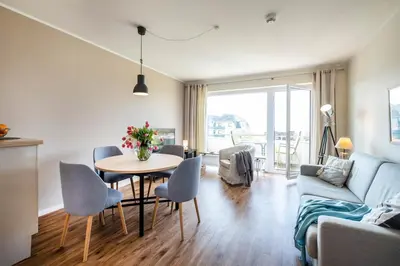 Ein Sitzbereich in der Unterkunft Haus Nordseeblick Wohnung 31