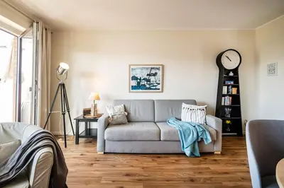 Ein Sitzbereich in der Unterkunft Haus Nordseeblick Wohnung 31