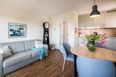 Ein Sitzbereich in der Unterkunft Haus Nordseeblick Wohnung 31