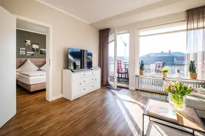 TV/Unterhaltungsangebot in der Unterkunft Haus Am Anker Wohnung 8