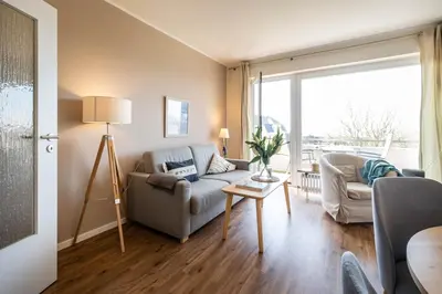 Ein Sitzbereich in der Unterkunft Haus Nordseeblick Wohnung 32