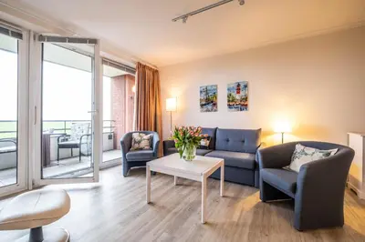 Ein Sitzbereich in der Unterkunft Haus Seewärts Wohnen Apartment 2 3