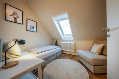 Ein Sitzbereich in der Unterkunft Haus Am Anker Wohnung 9