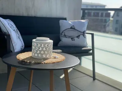 Ein Balkon oder eine Terrasse in der Unterkunft Haus Strandläufer Apartment 3 1 Strandhaus 3 1