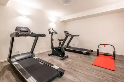 Das Fitnesscenter und/oder die Fitnesseinrichtungen in der Unterkunft Haus Strandläufer Apartment 0 2 Seepferdchen