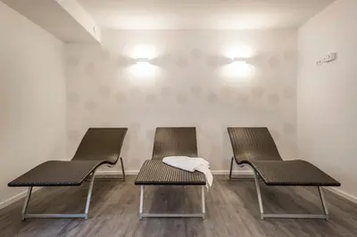 Ein Sitzbereich in der Unterkunft Haus Strandläufer Apartment 1 4 Deichperle