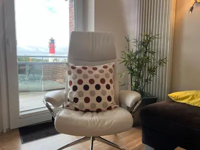 Ein Sitzbereich in der Unterkunft Haus Ankerplatz Apartment 2 2
