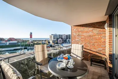 Ein Balkon oder eine Terrasse in der Unterkunft Haus Ankerplatz Apartment 3 1