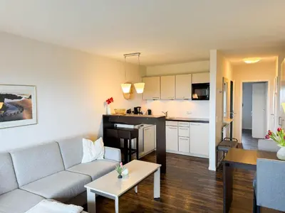 Küche/Küchenzeile in der Unterkunft Haus Nordseeblick Wohnung 48