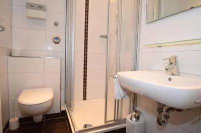 Ein Badezimmer in der Unterkunft Haus Nordseeblick Wohnung 7