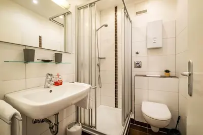 Ein Badezimmer in der Unterkunft Haus Nordseeblick Wohnung 4