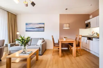 Küche/Küchenzeile in der Unterkunft Haus Nordseeblick Wohnung 4