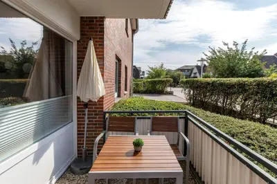 Ein Balkon oder eine Terrasse in der Unterkunft Haus Treibholz Apartment 2