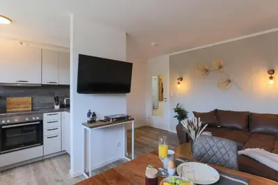 Küche/Küchenzeile in der Unterkunft Haus Treibholz Apartment 5