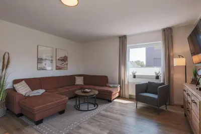 Ein Sitzbereich in der Unterkunft Haus Treibholz Apartment 8