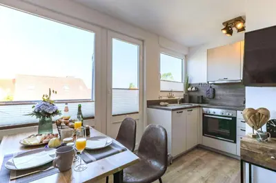 Küche/Küchenzeile in der Unterkunft Haus Treibholz Apartment 9