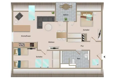 Grundriss der Unterkunft Haus Treibholz Apartment 12