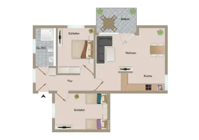 Grundriss der Unterkunft Haus Treibholz Apartment 7