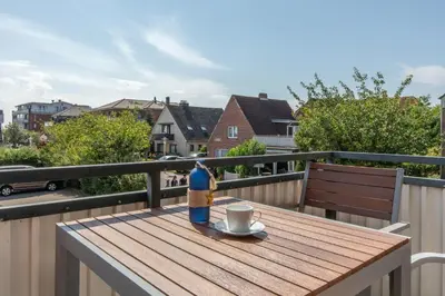 Ein Balkon oder eine Terrasse in der Unterkunft Haus Treibholz Apartment 7