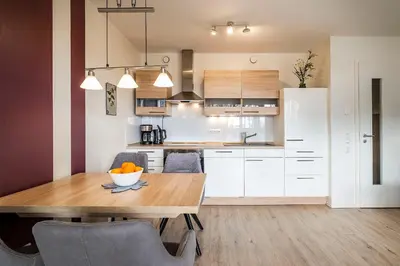 Küche/Küchenzeile in der Unterkunft Haus Deichoase Apartment 1 4