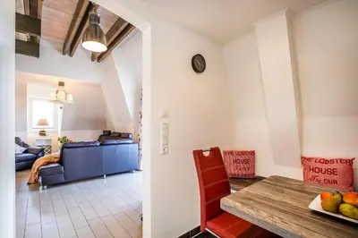 Ein Sitzbereich in der Unterkunft Büsumer Reethus Apartment 3 3