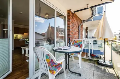 Ein Balkon oder eine Terrasse in der Unterkunft Haus Seemeile Wohnung 2 3