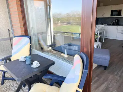 Ein Balkon oder eine Terrasse in der Unterkunft Haus Nordseeblick Wohnung 22