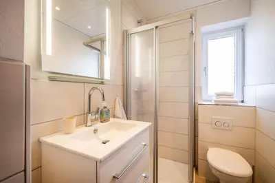 Ein Badezimmer in der Unterkunft Haus Nordseeblick Wohnung 10