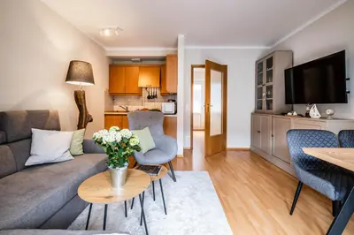 Küche/Küchenzeile in der Unterkunft Haus Seemeile Wohnung 2 16