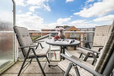 Ein Balkon oder eine Terrasse in der Unterkunft Haus Seemeile Wohnung 3 4